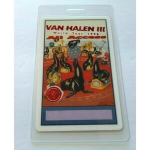 Van Halen III Backstage Pass Original All Access Circus Seals Artwork 1998 Eddie